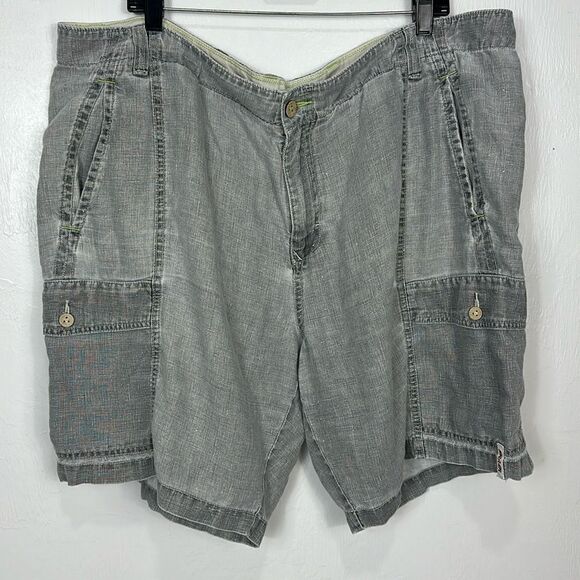 Tommy Bahama Relax Linen Gray Cargo Shorts Size 42 - Picture 1 of 9